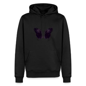 Adler,Flügel,Darkangel,angelwings,Vogel - Männer Premium Bio Hoodie - Schwarz - Vorne - Nico (187cm)
