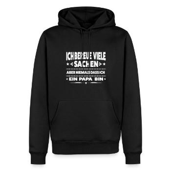 Papa Familie Papas Geschenk - Männer Premium Bio Hoodie - Schwarz - Vorne - Nico (187cm)