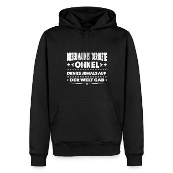 Onkel Familie Onkel Geschenk - Männer Premium Bio Hoodie - Schwarz - Vorne - Nico (187cm)