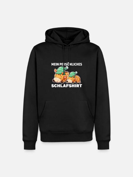 Schlafshirt Giraffe Schlafanzug Geschenk - Männer Premium Bio Hoodie - Schwarz