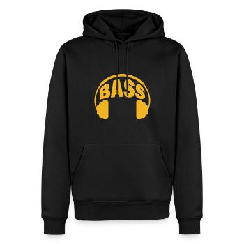 BASS - Männer Premium Bio Hoodie - Schwarz - Vorne - Nico (187cm)