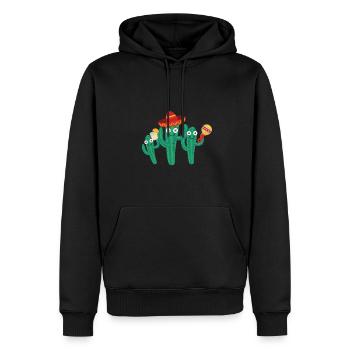 Famille de cactus,Mexique,Mexicain,Tequila - Sweat à capuche Premium bio Homme - noir - Devant - Nico (187cm)