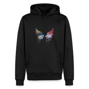 angelwings,flügel,aquarell,engelsflügel,metallisch - Männer Premium Bio Hoodie - Schwarz - Vorne - Nico (187cm)