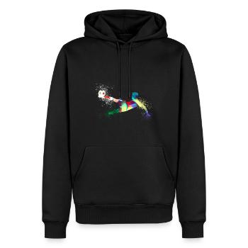 Soccer ,Soccer Soccer, Soccer masculin,graffiti - Sweat à capuche Premium bio Homme - noir - Devant - Nico (187cm)