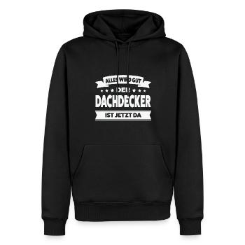 Dachdecker Beruf Dachdeckerei Geschenk - Männer Premium Bio Hoodie - Schwarz - Vorne - Nico (187cm)