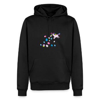 kotzendes einhorn,einhorn,ostern,ostereier - Männer Premium Bio Hoodie - Schwarz - Vorne - Nico (187cm)