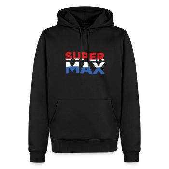 Super Max | Niederländische Flagge - Männer Premium Bio Hoodie - Schwarz - Vorne - Nico (187cm)