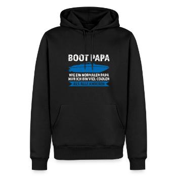 Boot Papa Segeln Segler Geschenk - Männer Premium Bio Hoodie - Schwarz - Vorne - Nico (187cm)