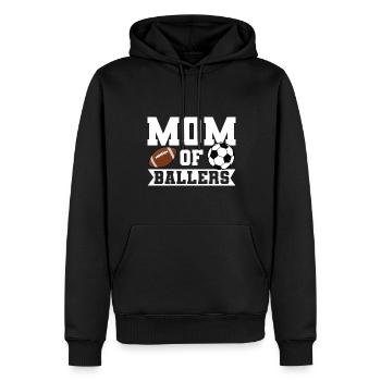 baller fussball baller Geschenk - Männer Premium Bio Hoodie - Schwarz - Vorne - Nico (187cm)