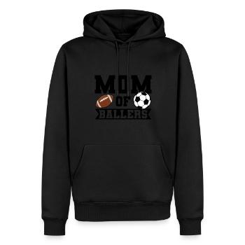 baller fussball baller Geschenk - Männer Premium Bio Hoodie - Schwarz - Vorne - Nico (187cm)