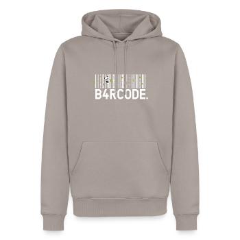 B4RCODE. Bamboo - Men’s Premium Organic Hoodie - taupe - Front - Nico (187cm)