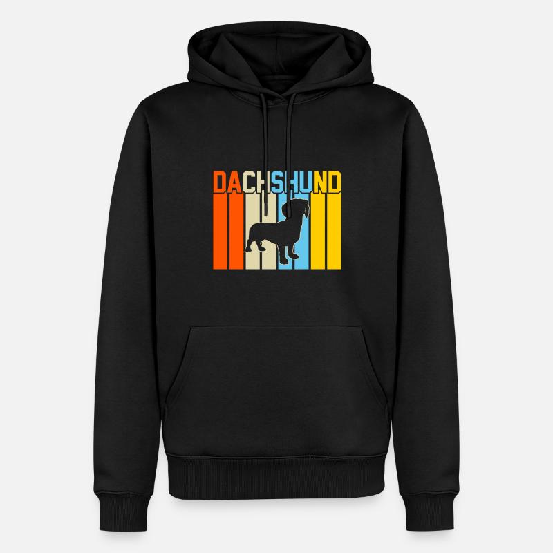 Dackel Retro-Design Dackel Geschenk - Männer Premium Bio Hoodie - Schwarz