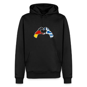 Grecs Allemagne Grèce - Sweat à capuche Premium bio Homme - noir - Devant - Nico (187cm)