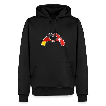 Suisse Allemagne Suisse - Sweat à capuche Premium bio Homme - noir - Devant - Nico (187cm)