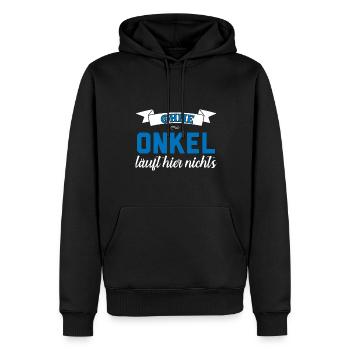 Onkel Familie Werdender Onkel Geschenk - Männer Premium Bio Hoodie - Schwarz - Vorne - Nico (187cm)
