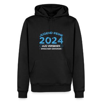 Jugendweihe 2024 Jugend Erwachsen Werden Geschenk - Männer Premium Bio Hoodie - Schwarz - Vorne - Nico (187cm)