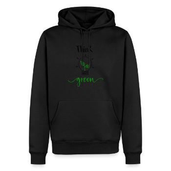 think green - Männer Premium Bio Hoodie - Schwarz - Vorne - Nico (187cm)