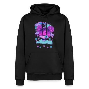 Rock star bubble head girl - Men’s Premium Organic Hoodie - black - Front - Nico (187cm)