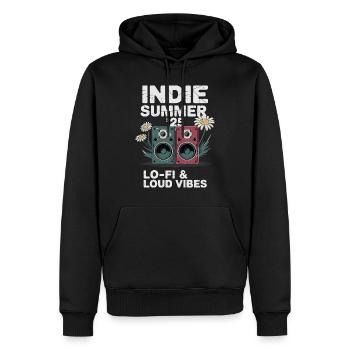 Indie Summer Vibes Lo-Fi Grunge Aesthetic - Men’s Premium Organic Hoodie - black - Front - Nico (187cm)