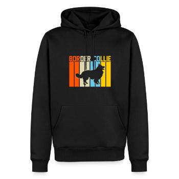 Border Collie Retro-Design Border Collie Geschenk - Männer Premium Bio Hoodie - Schwarz - Vorne - Nico (187cm)
