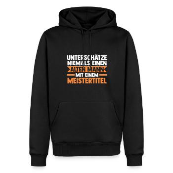 Meister Handwerk Handwerker Geschenk - Männer Premium Bio Hoodie - Schwarz - Vorne - Nico (187cm)