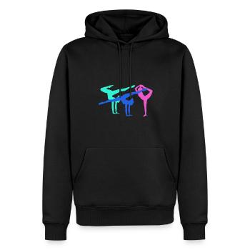 Gymnaste, yoga, sports, exercices, danse, gymnastique - Sweat à capuche Premium bio Homme - noir - Devant - Nico (187cm)