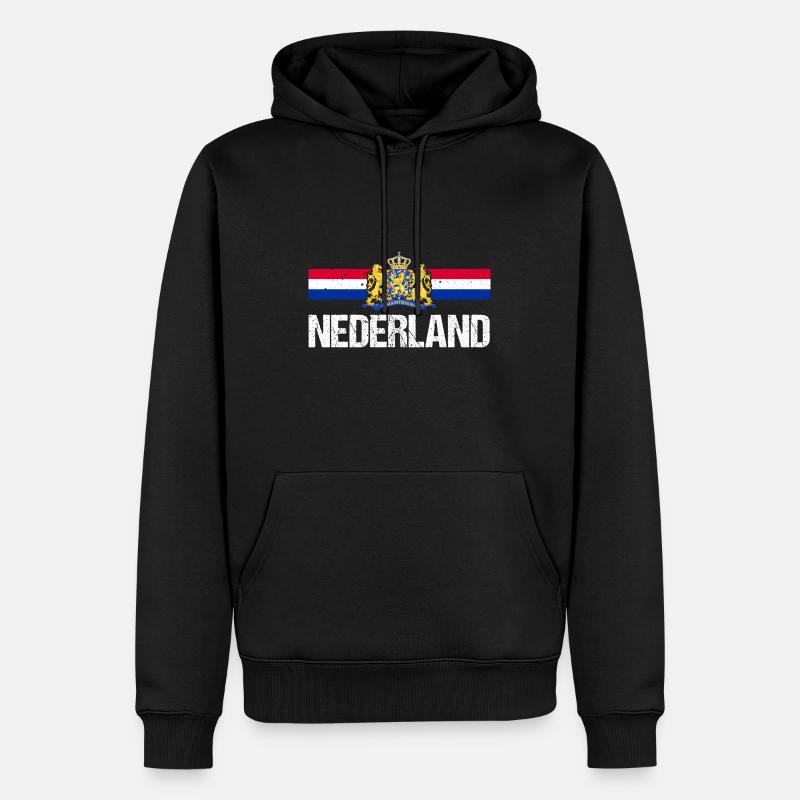 Pays-Bas Pays-Bas - Sweat à capuche Premium bio Homme - noir