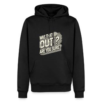 War das aus? Sind Sie sicher? - Männer Premium Bio Hoodie - Schwarz - Vorne - Nico (187cm)