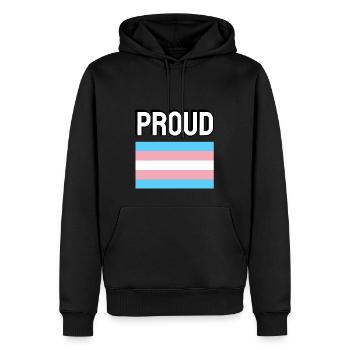 Trans Pride Transpride Flagge Stolz - Männer Premium Bio Hoodie - Schwarz - Vorne - Nico (187cm)