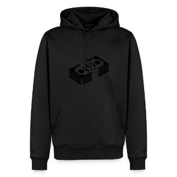 Monnaie Monnaie Silhouette - Sweat à capuche Premium bio Homme - noir - Devant - Nico (187cm)