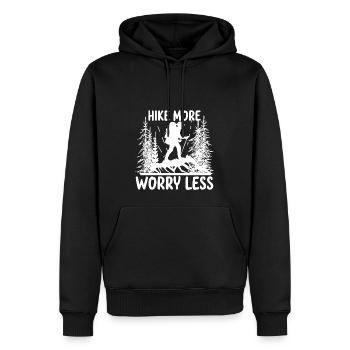 Wandern gehen Bergsteigen Wandertour cooler Spruch - Männer Premium Bio Hoodie - Schwarz - Vorne - Nico (187cm)