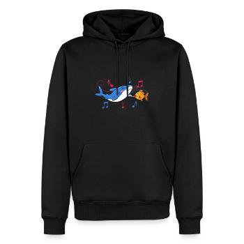 Shark Dancing With Goldfish Cute Sea Animals - Men’s Premium Organic Hoodie - black - Front - Nico (187cm)