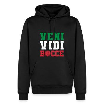 Veni Vidi Bocce Ball, Funny Italian Bocci - Männer Premium Bio Hoodie - Schwarz - Vorne - Nico (187cm)