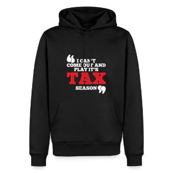 Ich kann nicht rauskommen und spielen Es ist Steue - Männer Premium Bio Hoodie - Schwarz - Vorne - Nico (187cm)