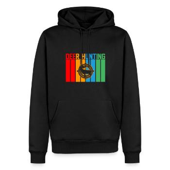 Hirschjagd Retro-Design Hirschjagd Geschenk - Männer Premium Bio Hoodie - Schwarz - Vorne - Nico (187cm)