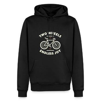 Zwei Räder, unendliche Freude - Männer Premium Bio Hoodie - Schwarz - Vorne - Nico (187cm)