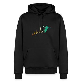 Handballer Herzschlag Handball - Männer Premium Bio Hoodie - Schwarz - Vorne - Nico (187cm)