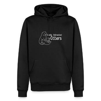 Abgelenkt von Otters ironischem Sprichwort Otter - Männer Premium Bio Hoodie - Schwarz - Vorne - Nico (187cm)