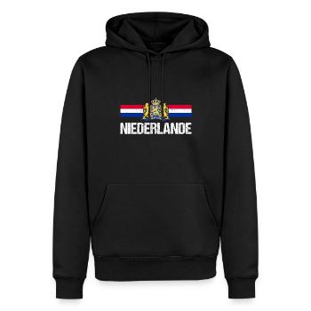 Pays-Bas Pays-Bas - Sweat à capuche Premium bio Homme - noir - Devant - Nico (187cm)