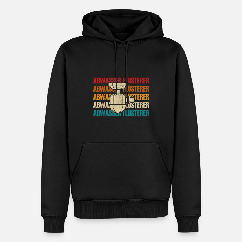Retro Abwassertechniker Abwasser Flüsterer - Männer Premium Bio Hoodie - Schwarz