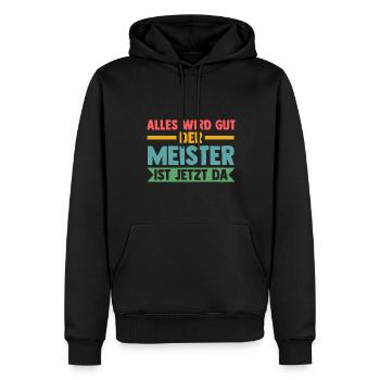 Meister Prüfung Meister Prüfung Geschenk - Männer Premium Bio Hoodie - Schwarz - Vorne - Nico (187cm)