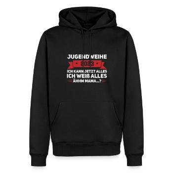 Jugendweihe Party Geschenk - Männer Premium Bio Hoodie - Schwarz - Vorne - Nico (187cm)