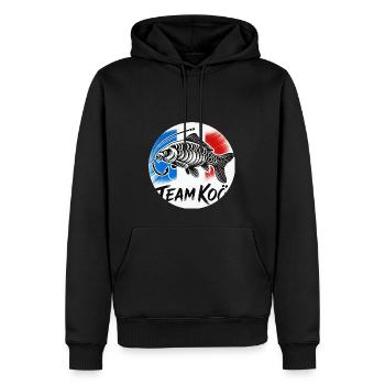 Fangen Sie uns an, wenn Sie können! - Männer Premium Bio Hoodie - Schwarz - Vorne - Nico (187cm)
