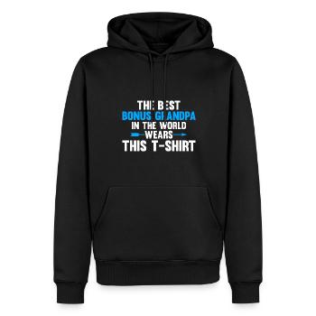 Stief-Opa Bonus-Opa Stief-Großvater Geschenk - Männer Premium Bio Hoodie - Schwarz - Vorne - Nico (187cm)