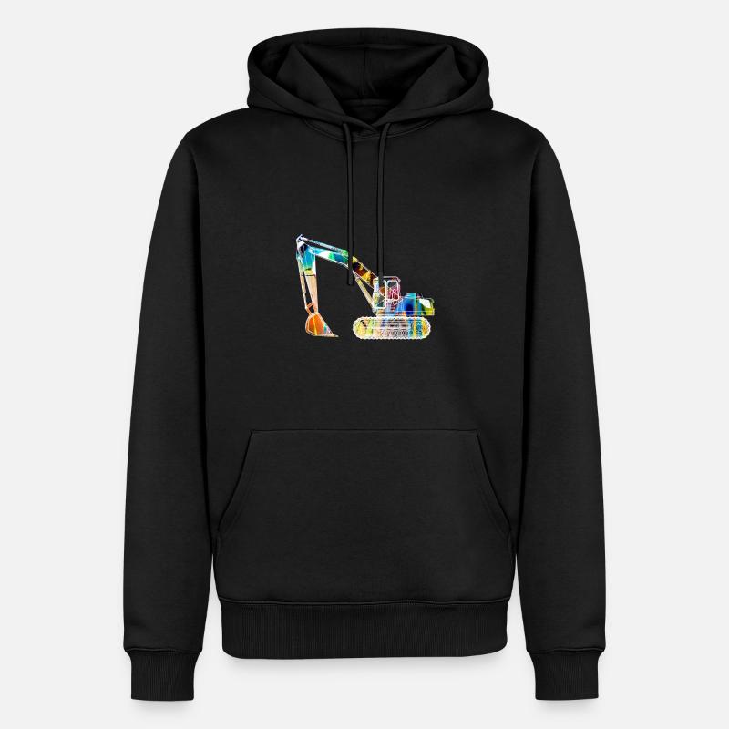 bagger,baggerfahren,baggerfahren,graffiti,bunt - Männer Premium Bio Hoodie - Schwarz