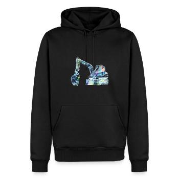bagger,baggerfahren,baggerfahren,graffiti,bunt - Männer Premium Bio Hoodie - Schwarz - Vorne - Nico (187cm)