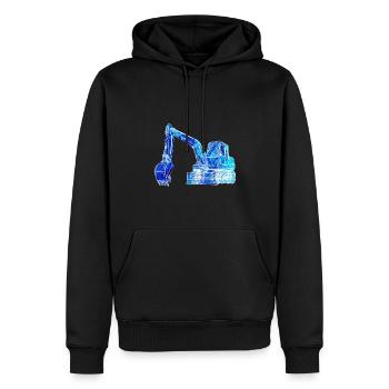 bagger,baufahrzeug,baggerfahren,graffiti,blau - Männer Premium Bio Hoodie - Schwarz - Vorne - Nico (187cm)