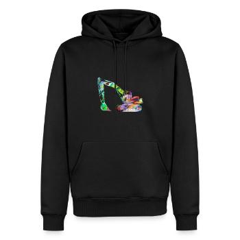 bagger,baufahrzeug,baggerfahren,graffiti - Männer Premium Bio Hoodie - Schwarz - Vorne - Nico (187cm)