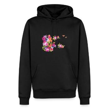 fleurs,fleur,printemps,fleurs - Sweat à capuche Premium bio Homme - noir - Devant - Nico (187cm)