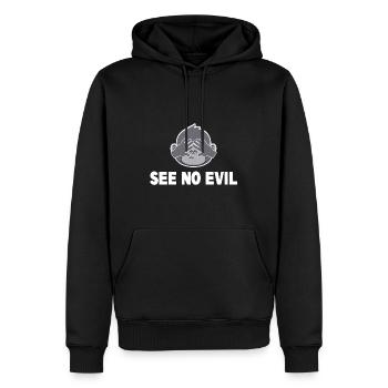 Ne voir pas de triplés maléfiques partenairelook cadeau - Sweat à capuche Premium bio Homme - noir - Devant - Nico (187cm)